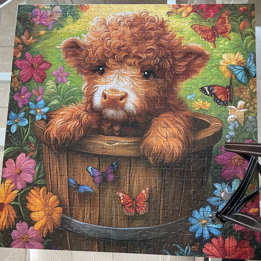 Colorful Animal Puzzle with Flowers with letters on back